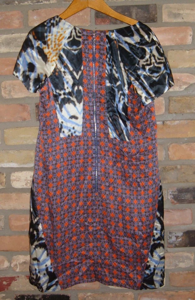 Rachael Roy Butterfly & Geometric Print Silk Dress 10 M NWT Party MRSP $428 - Image 4 of 4