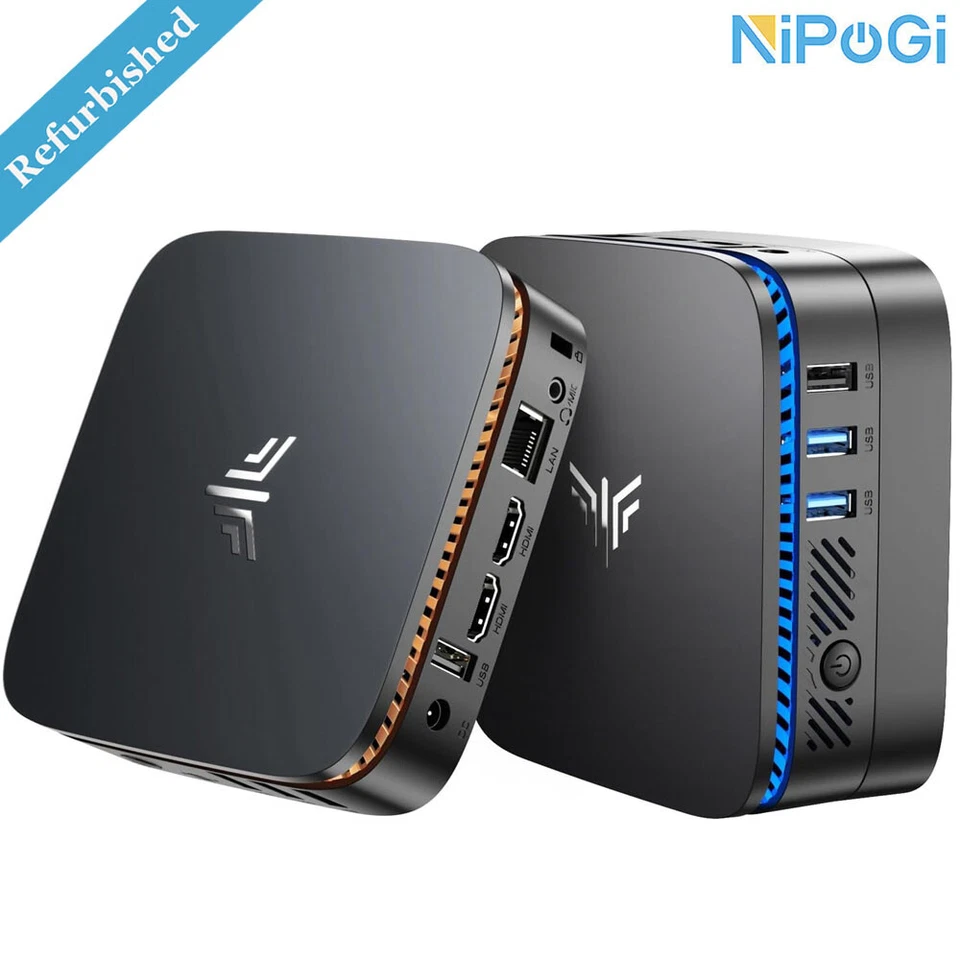 NiPoGi AK1PLUS 4K Mini PC Intel 12th Gen N100 16GB DDR4 RAM 512GB ROM Windows 11
