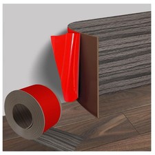 Sockelleiste Selbstklebend PVC Flach Sandelholzmaserung 10cm-3m