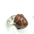 Vintage WWL Sterling Silver 925 Red Jasper Modernist Ring Sz 7
