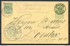 1902 Belgium Stationery postcard Russian Consulate Anvers - London England