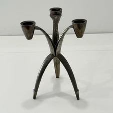 Vintage Wm Rodger’s Praying Mantis Candelabra MCM Silver Plated Candle Holder