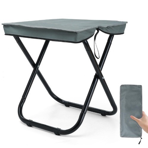 Klapphocker 40 Cm Mit Tasche, Kompakter Campinghocker, Stabiler Tragbarer Hocker-image
