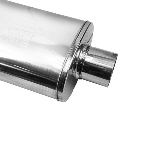 3" 76mm 5"x 8" Oval x 14" Y Pipe Profusion 304 Stainless Steel Exhaust Silencer - Picture 12 of 12