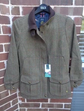 Joules Women's Wool Blend Tweed Fieldcoat US size 10 NWT Grentweed UK