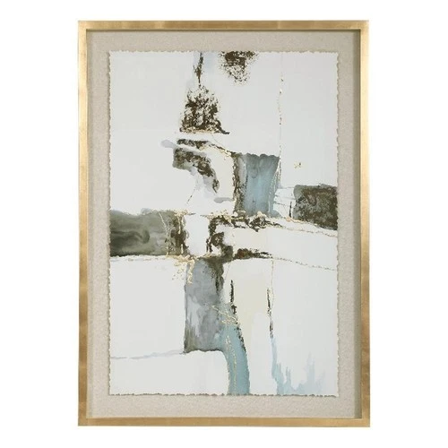 Uttermost Crosswalk MDF Glass and Linen Framed Print in Black/Blue/Gold - Picture 1 of 8