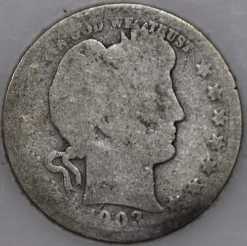 * 1903-P Barber Quarter, 90% Silver Over 100 years Old As Shown