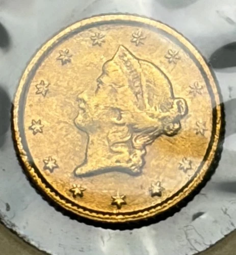 1854 Liberty Head Gold $1 Dollar Uncirculated Type 1 Better Date US Coin