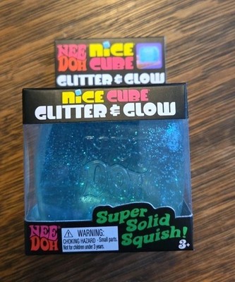 Nee Doh Nice Cube Glitter and Glow Fidget - BLUE Needoh