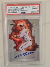 2024 Wild Card Silver Matte JACKSON HOLLIDAY Rookie Heat RC Auto Red #/2 PSA 10