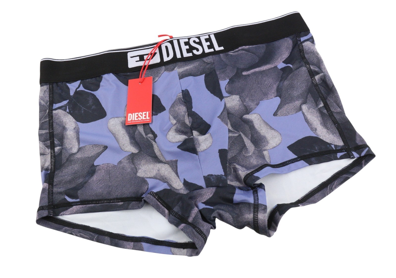 DIESEL Umbx-Damien 0HPAP Herren Unterwäsche L Blau Floral Allover Print Boxer