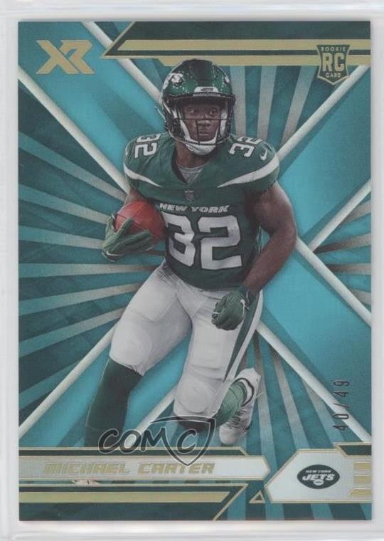 2021 Panini XR Rookies Teal 40/49 Michael Carter #173 Rookie RC s1i
