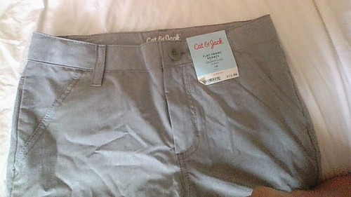 Cat & Jack NWT Sz 10 Shorts Gray Adj Waist Stretch Flat-Front 4-Pocket Knee Leng - Picture 3 of 13