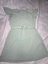 Women’s Nine West SZ XXL Green Wrap Dress w/belt Flutter Sleeve Easter Mint Sage