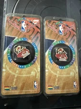 Vintage 1995 Imprinted products lot of (2) Chicago Bulls NBA basketball pins 90s