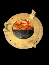 Vintage Brass Porthole Mirror: 1960s Nautical Wall Decor