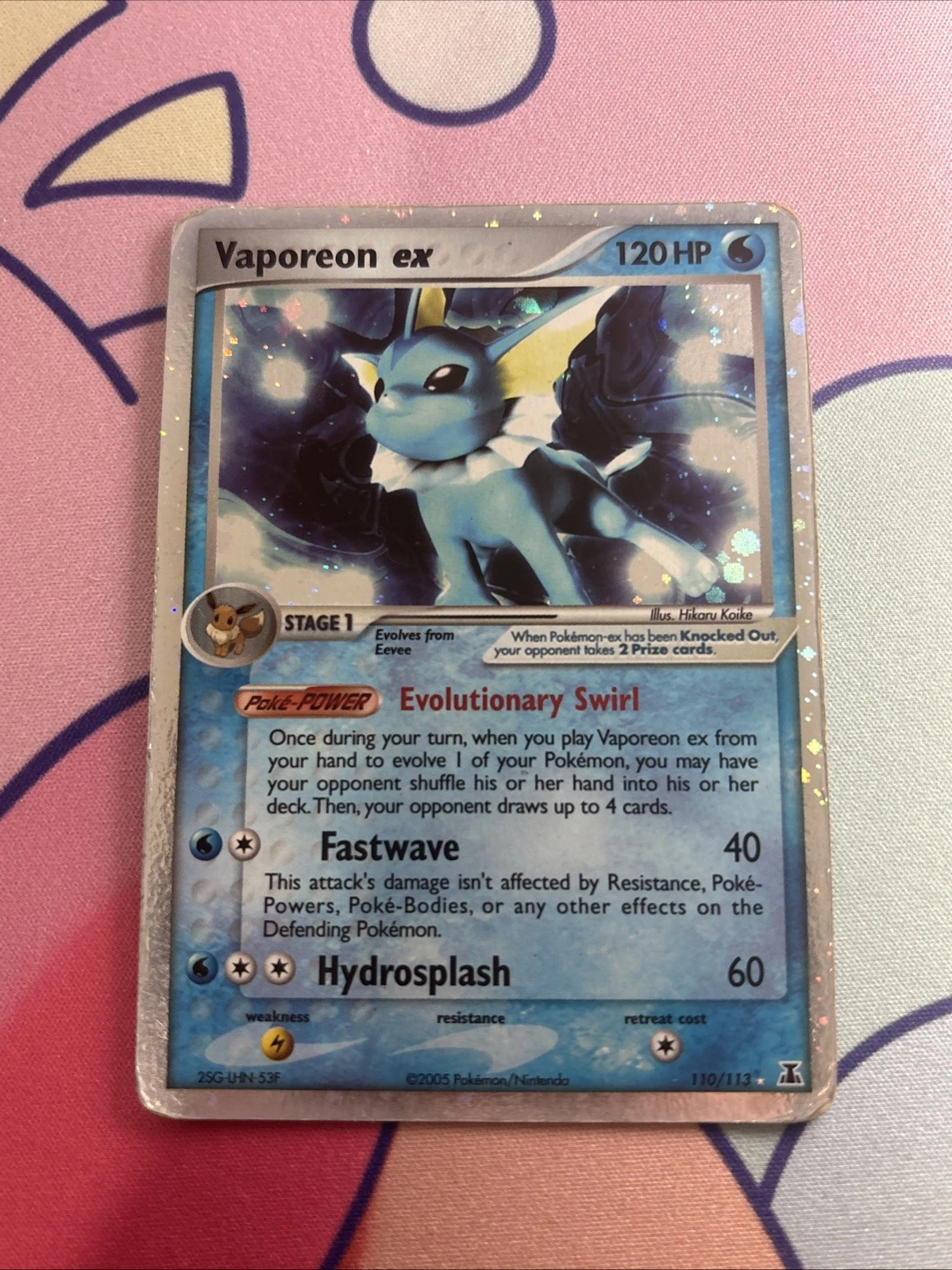 Pokemon Vaporeon EX Holo Card 110/113 Delta Species