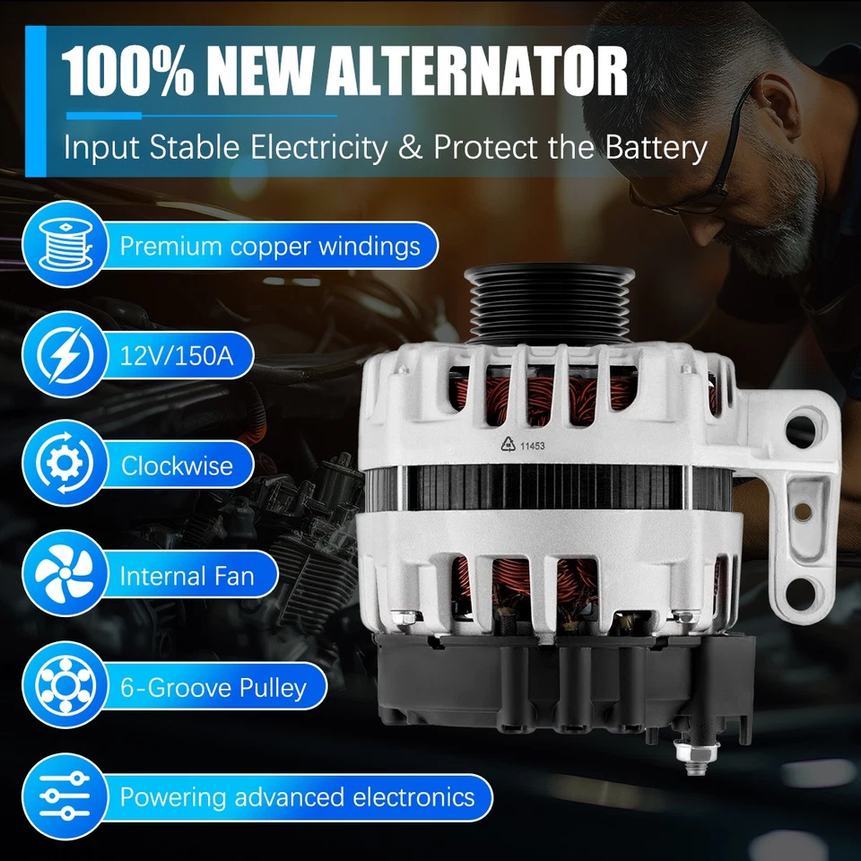 OEM Alternator 11453 For Buick LaCrosse 2010 3.0L Buick LaCrosse 2010-2016 3.6L - Image 2 of 4