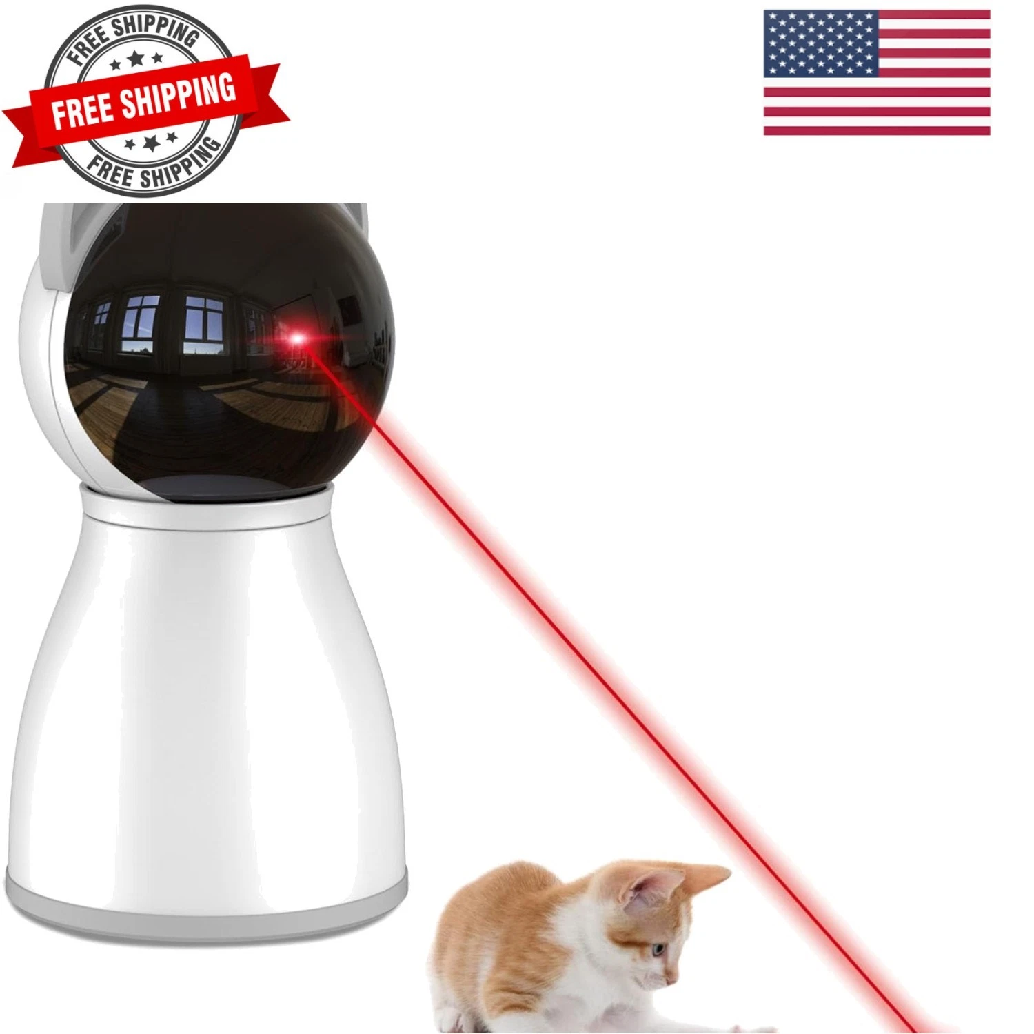 Cat Toys Laser for Indoor Cats,The 4th Generation Real Random Trajectory Moti...