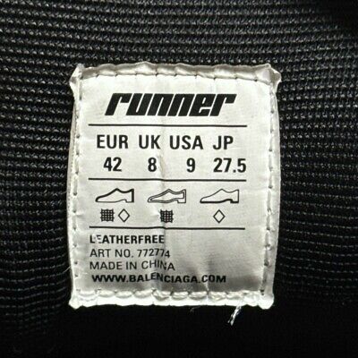 Size 9 - Balenciaga Runner Sneaker Black White - Super Clean Size 9 - Balenciaga Runner Sneaker Black White - Super Clean