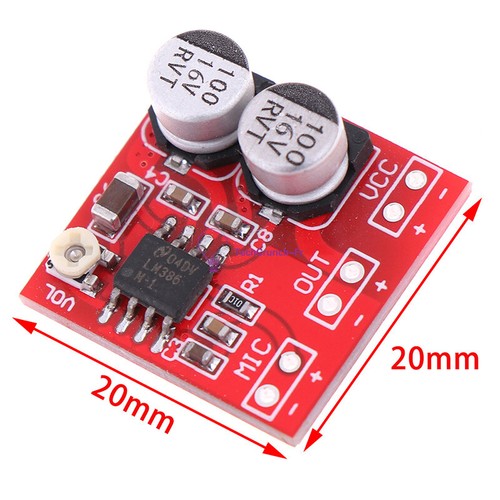 DC 5V-12V LM386 Electret Microphone Power Amplifier Board Gain 200 Times - Picture 2 of 5