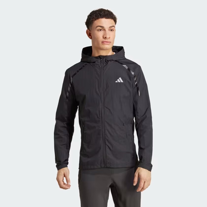 Adidas Black Marathon Reflective Running Jacket Mens Size