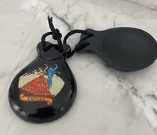 Authentic Handmade Wooden Castanets from Spain Hand Painted Flamenco Dance