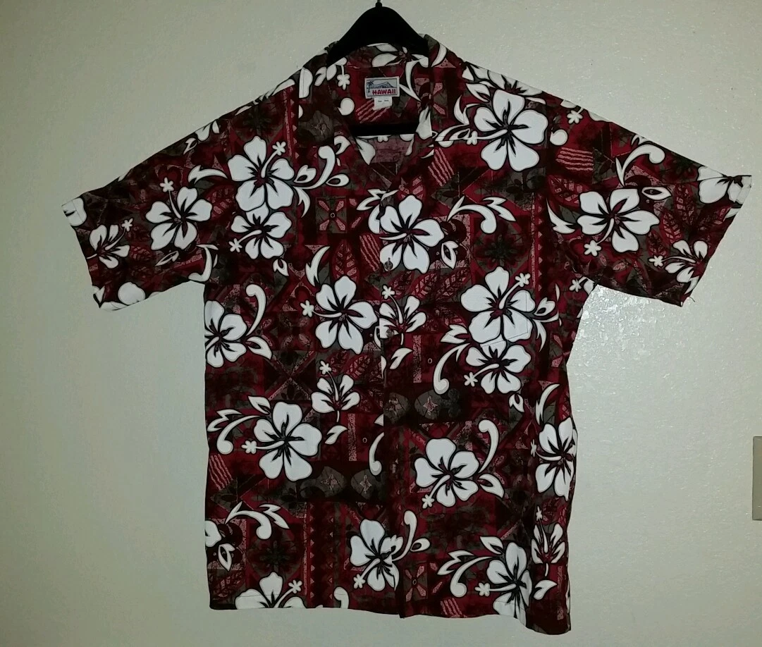 Beautiful Hawaii XL Cotton Shirt Made in Hawaii w/ Pocket Multi Color Flower Prt