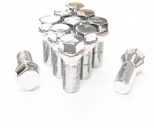 20x 14x1.5 Short Head Chrome Lug Bolts 17mm Hex 26mm Shank Cone Audi Mercedes Wv