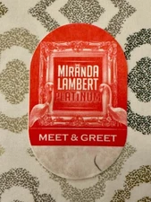 Miranda Lambert The Platinum Tour VIP Meet & Greet Backstage Pass