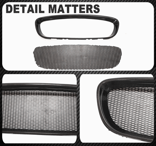 Fit For Jaguar F-type 2013-16 Real Carbon Fiber Front Bumper Grill Grille Frame  - Bild 13 von 13