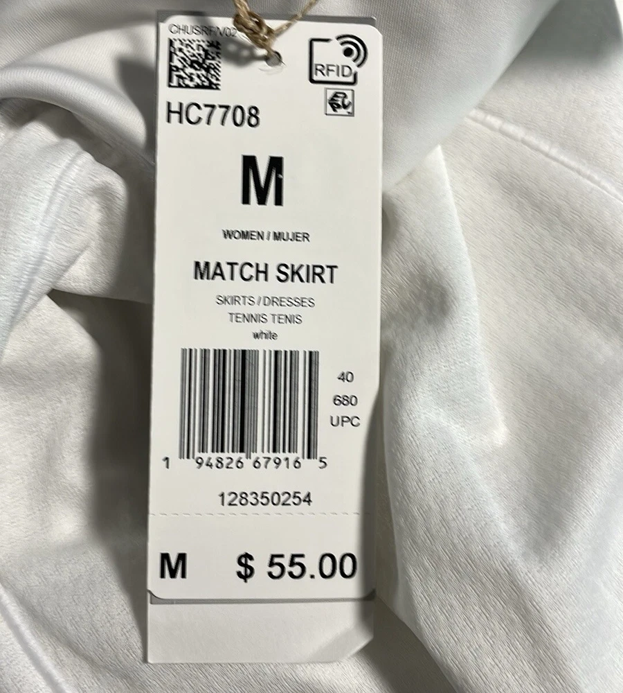 Adidas T Match Tennis Skirt White Size Medium Brand New