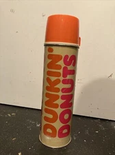vintage mug coffee metal DUNKIN DONUTS thermos logo orange pink travel  14" tall