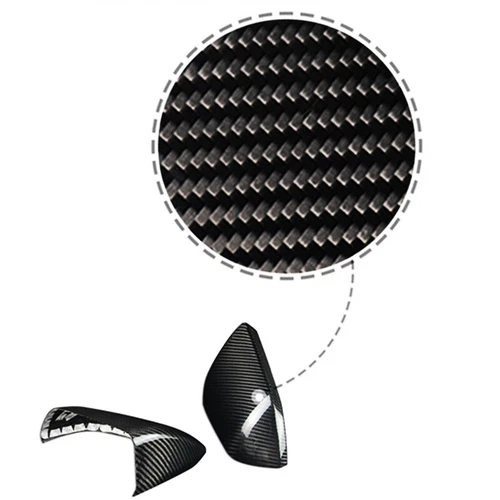 2PCS Real Carbon Fiber Door Side Mirror Cover Cap For 2015-2020 Ford Mustang - Picture 4 of 8
