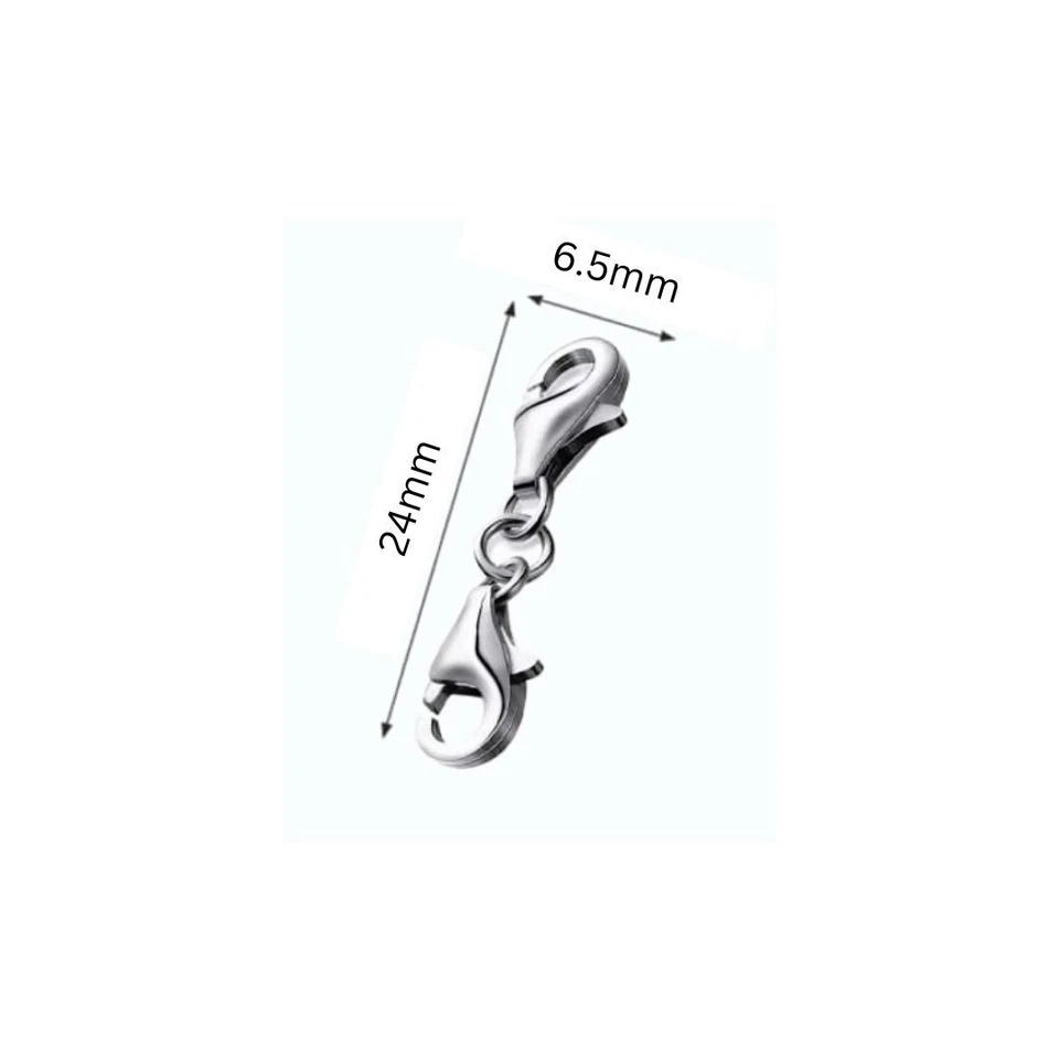 Double Lobster Clasp Claw Connector Necklace Extension Chain Extender Silver AU - image 2 of 3