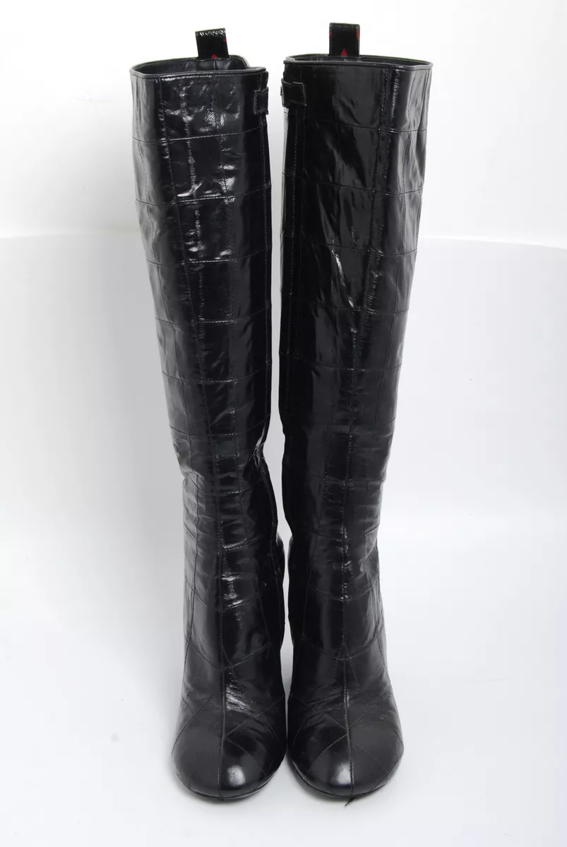 Louis Vuitton black Leather Donna Knee-High Boots 95