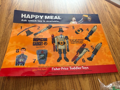 Inspector Gadget 1999 Complete Set/8 NIP McDonalds Happy Meal Toys w/2 Meal Bags - Picture 3 of 5