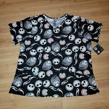 Disney The Nightmare Before Christmas Women size 3XL Scrub Top New with Tags