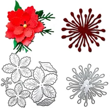 Flowers Metal Cutting Dies, Flower and Leaf Sets Cuts Die for Card Making Scrapb