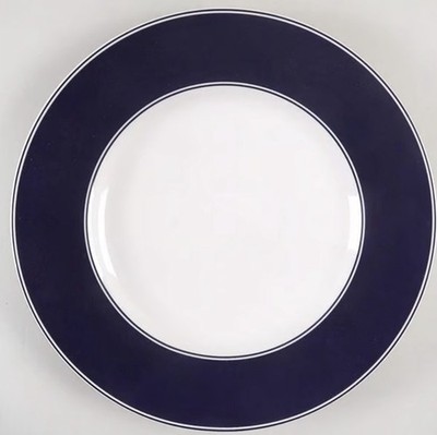 Set of 4 Kate Spade Lenox Nag's Head Navy Blue  9.5'' Accent Luncheon Plates EUC