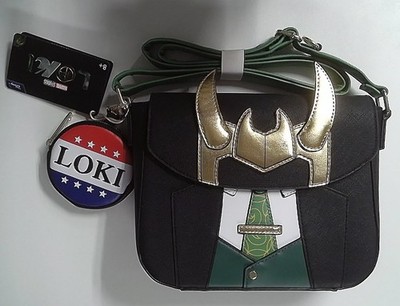VT070: Loungefly Marvel President Loki Figural Crossbody Bag & Coin Purse - New!