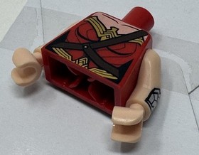 Lego Super Heroes 76075 Wonder Woman Red Torso Blue Skirt sh0393 Minifigure NEW