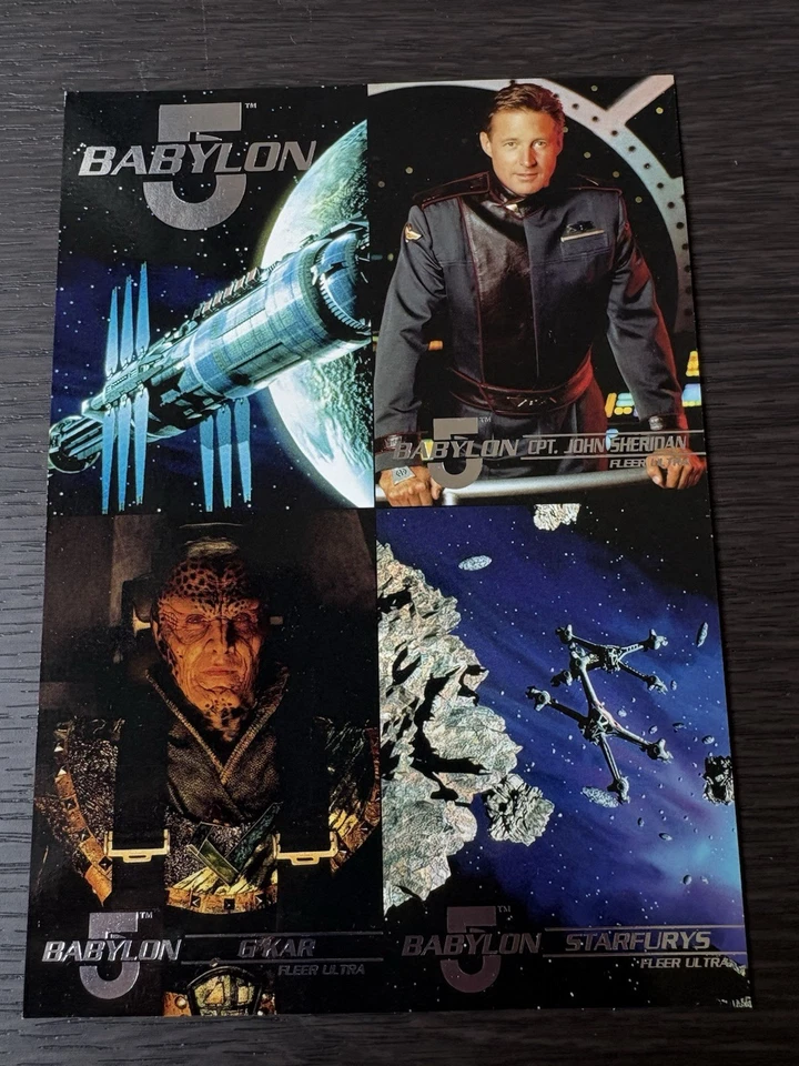 1995 Fleer Babylon 5  Case Card Promo 4 card Promo Card uncut sheet - Image 2 of 4
