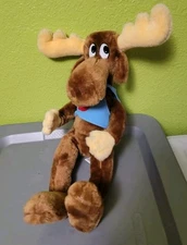 1985 Bullwinkle Grippits Plush Toy The 24k Co Mighty Star 16" Vintage Wire EUC