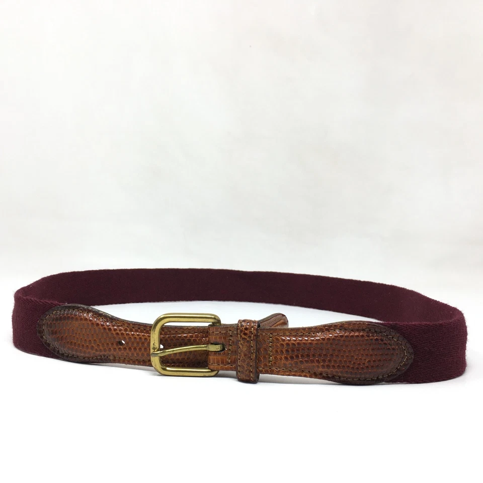 Cinturón de Golf Cole Haan Para Hombre Talla 34 Borgoña Marrón Genuino Lagarto De Colección Latón Foto 2 de 4