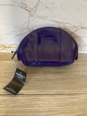 Ospreys London Kosmetiktasche Echtleder Reisetasche für Damen Lila Neu mit Etikett