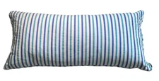 Lauren Ralph Lauren Blue Striped Lumbar Pillow Down Feather Insert