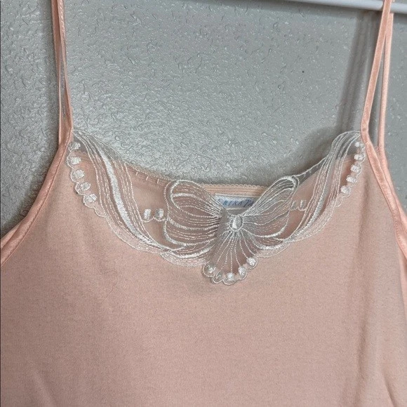 Camiseta sin mangas Erika Taylor vintage de encaje de algodón rosa talla mediana Foto 3 de 4