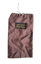 Eddie Bauer Mini Bag Brown Nylon Stuff Sack Travel Drawstring Embroider Logo 7"