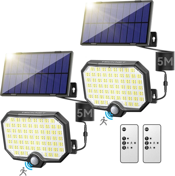 Solarlampen FüR AußEn Mit Bewegungsmelder, 252 Led Helle 3 Modi Solarleuchte Au-image